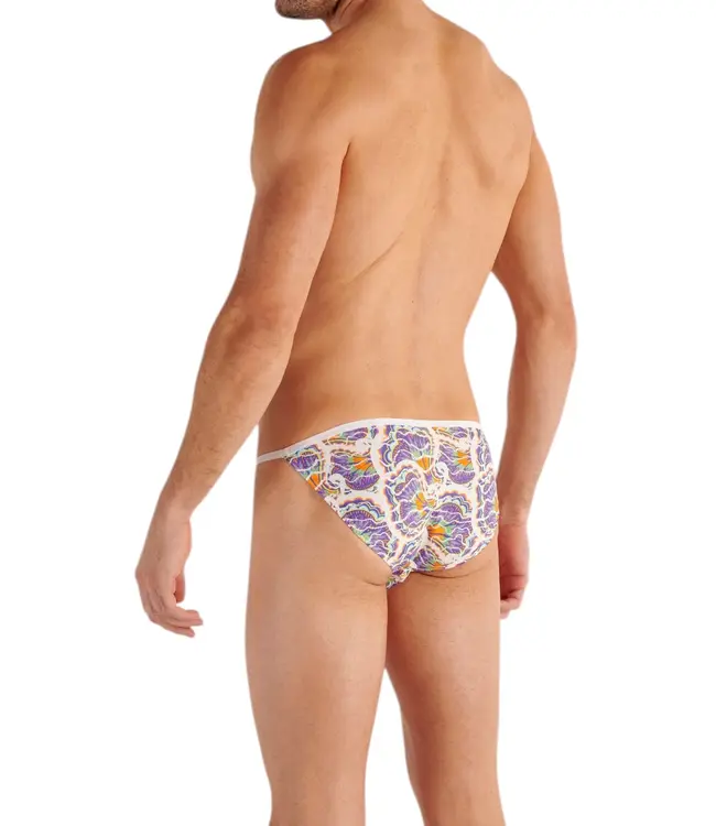 HOM Funky Styles Tanga Briefs White Print