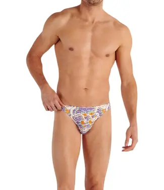 HOM Funky Styles Comfort Micro Briefs White Print