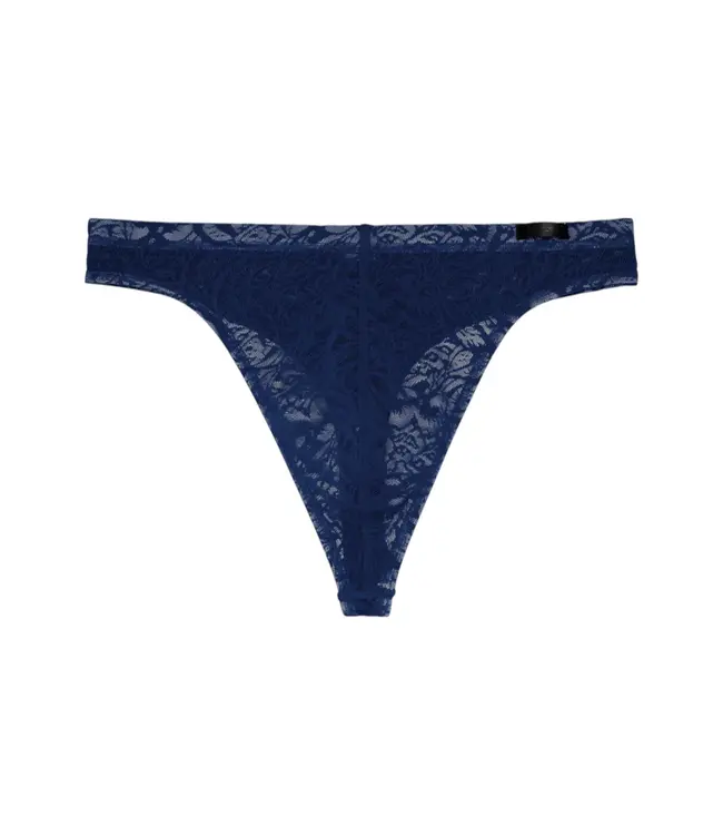 HOM Free Cut Lace G-String Navy