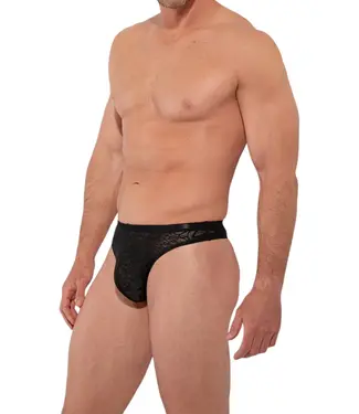 HOM Free Cut Lace G-String Black