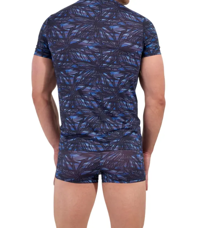 HOM Star Island T-Shirt V-Neck Blue Print
