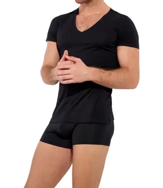 HOM Supreme Cotton Tee-Shirt V-Neck Black