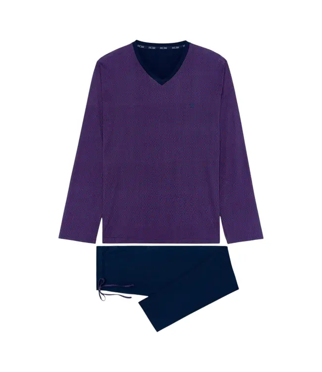HOM Fats Long Sleepwear Navy Print