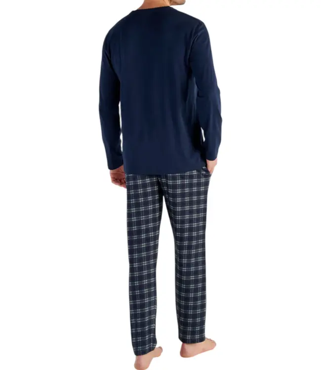 HOM Sid Long Sleepwear Navy Check