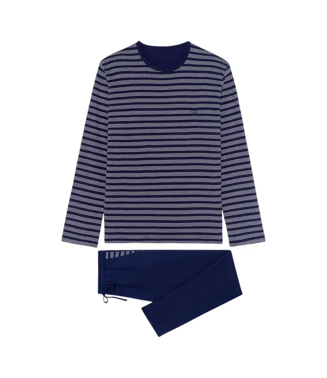 HOM Freedom Long Sleepwear Black White Stripes