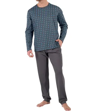 HOM Aloys Long Pyjama Dark Grey Print