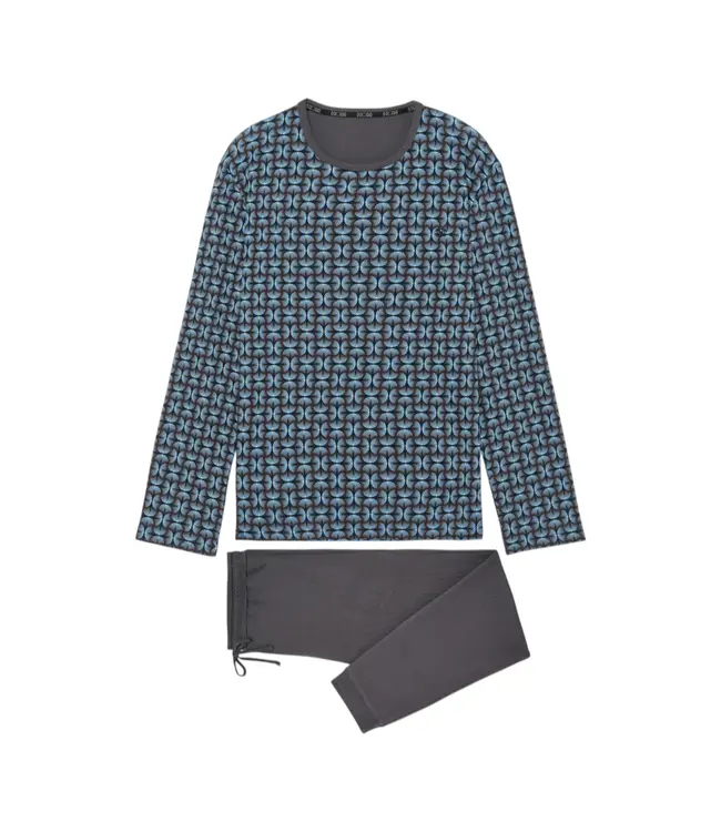 HOM Aloys Long Pyjama Dark Grey Print