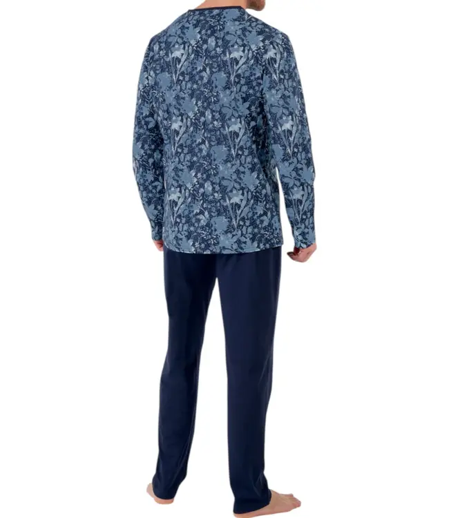 HOM Compiegne Long Pyjama Navy Print
