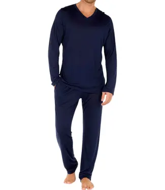 HOM Cocooning Long Sleeve Shirt V-Neck Navy