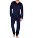 HOM Cocooning Long Sleeve Shirt V-Neck Navy