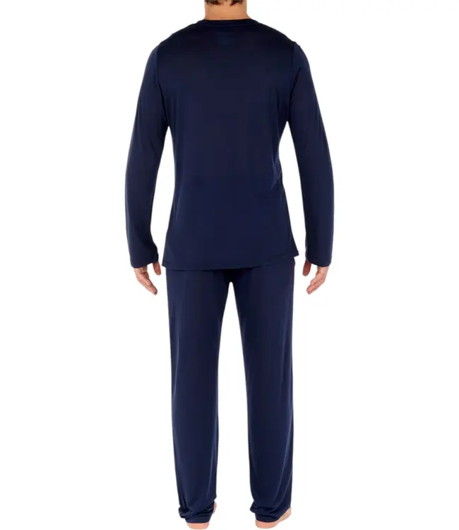 HOM Cocooning Long Sleeve Shirt V-Neck Navy