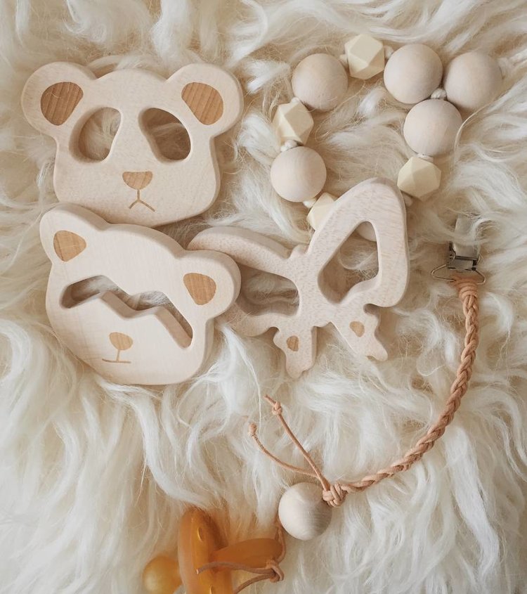 Loullou Loullou | Houten bijtring panda