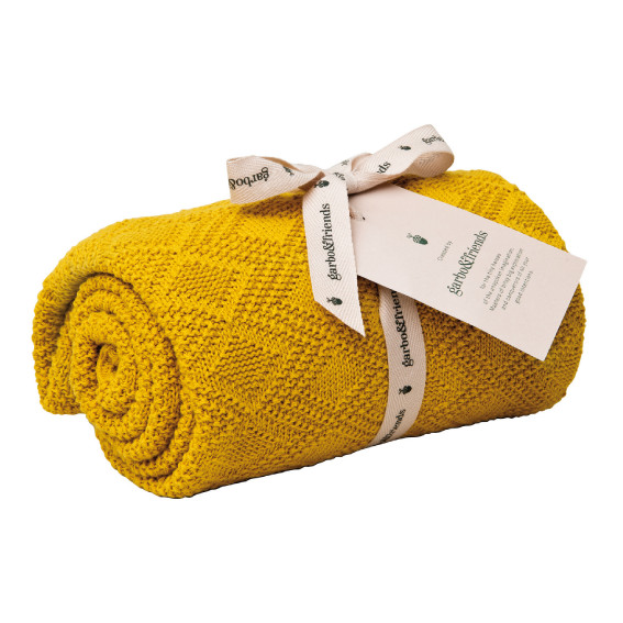 Yellow Mustard Color Crochet Mini Blanket