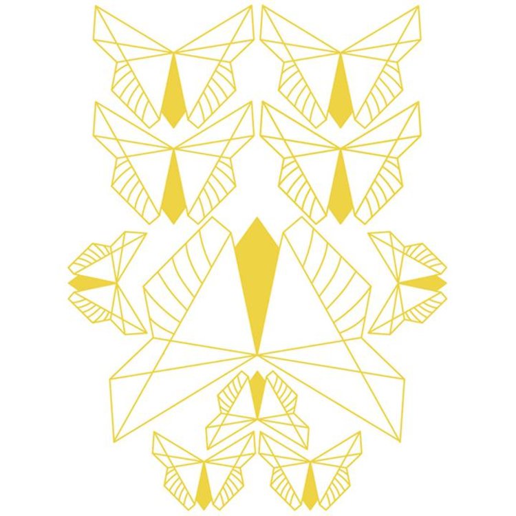 Fabelab Fabelab | Muursticker vlinder goud