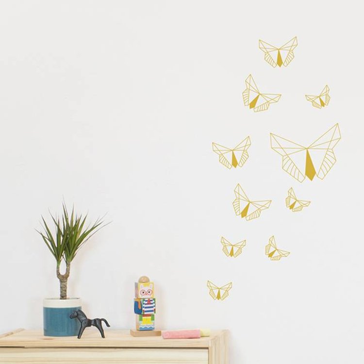 Fabelab wall stickers golden butterflies