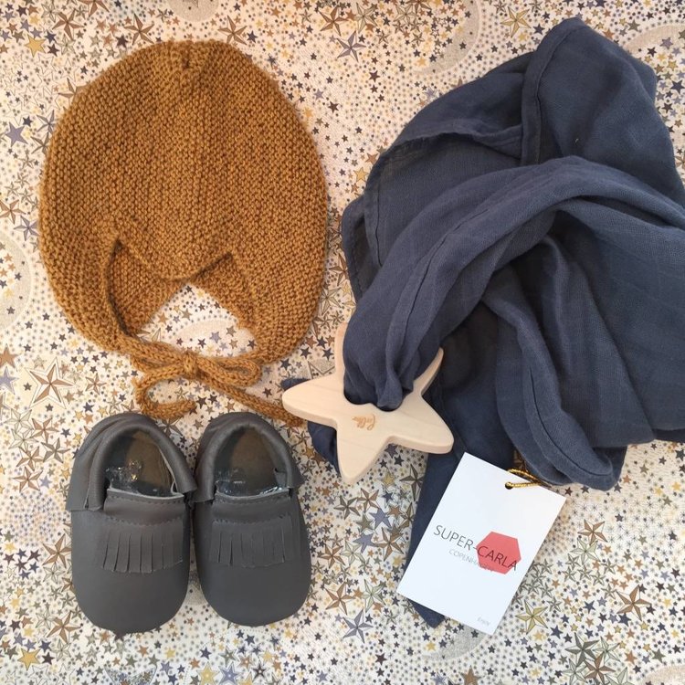 Super Carla muslin doek blauw 70x70