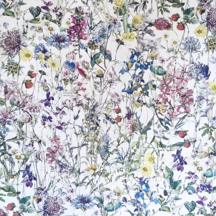 Super Carla hoeslaken baby wild flowers blauw 60x120