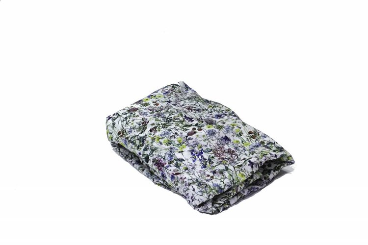 Super Carla hoeslaken baby wild flowers blauw 60x120