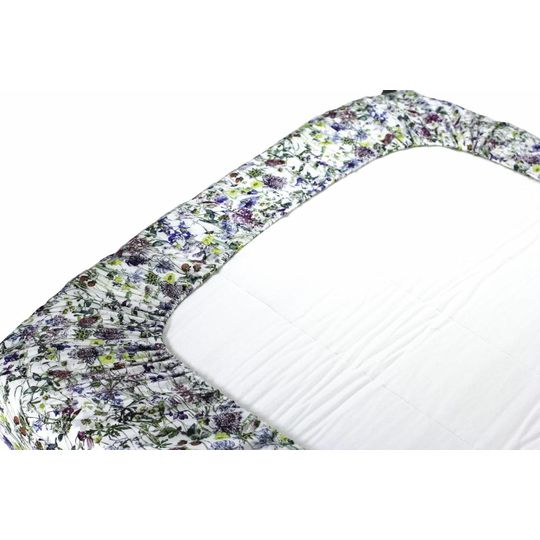 super carla hoeslaken baby wild flowers blauw 60x120