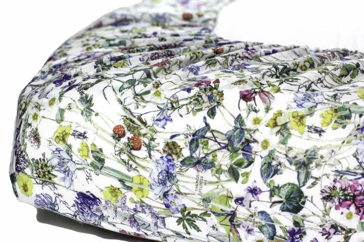 Super Carla hoeslaken baby wild flowers blauw 60x120