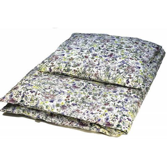 super carla dekbedovertrek wild flowers blauw junior 100x140