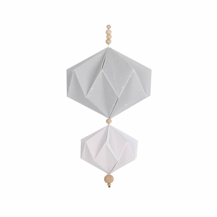 origami mobile grey - white