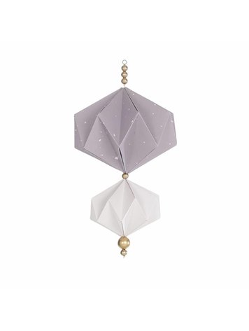 origami mobile dusty lavender - white