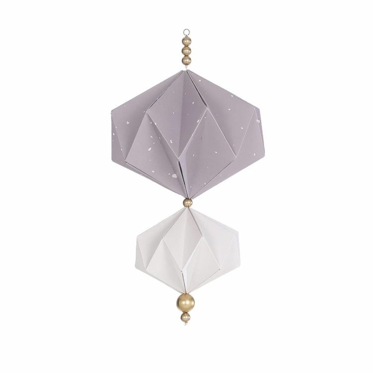 origami mobile dusty lavender - white
