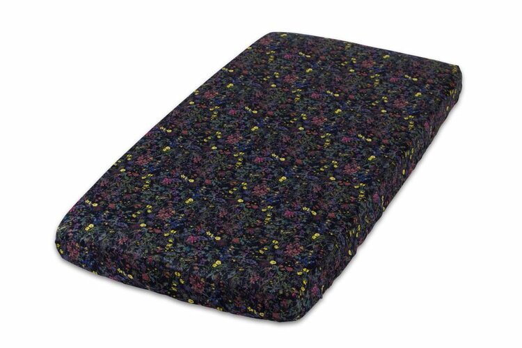 Super Carla fitted sheet baby wild flowers 60x120 black