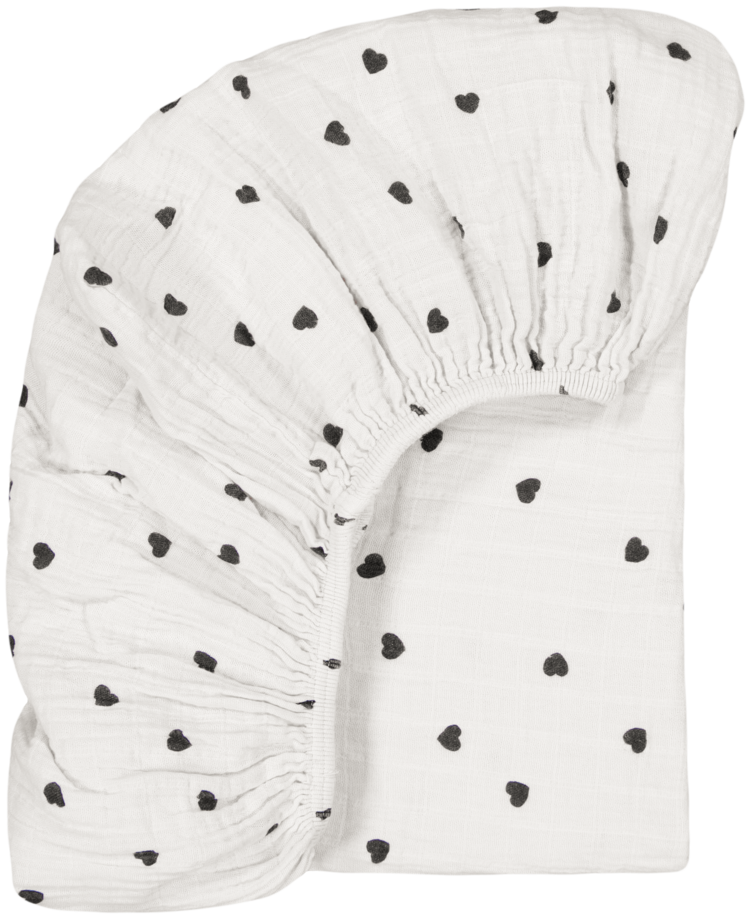 Rose in April Rose in April |  Hoeslaken hart zwart/ecru adult 90x200