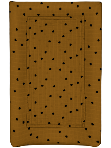 Rose in April Rose in April |  Aankleedkussenhoes hart okergeel + 2 swaddles