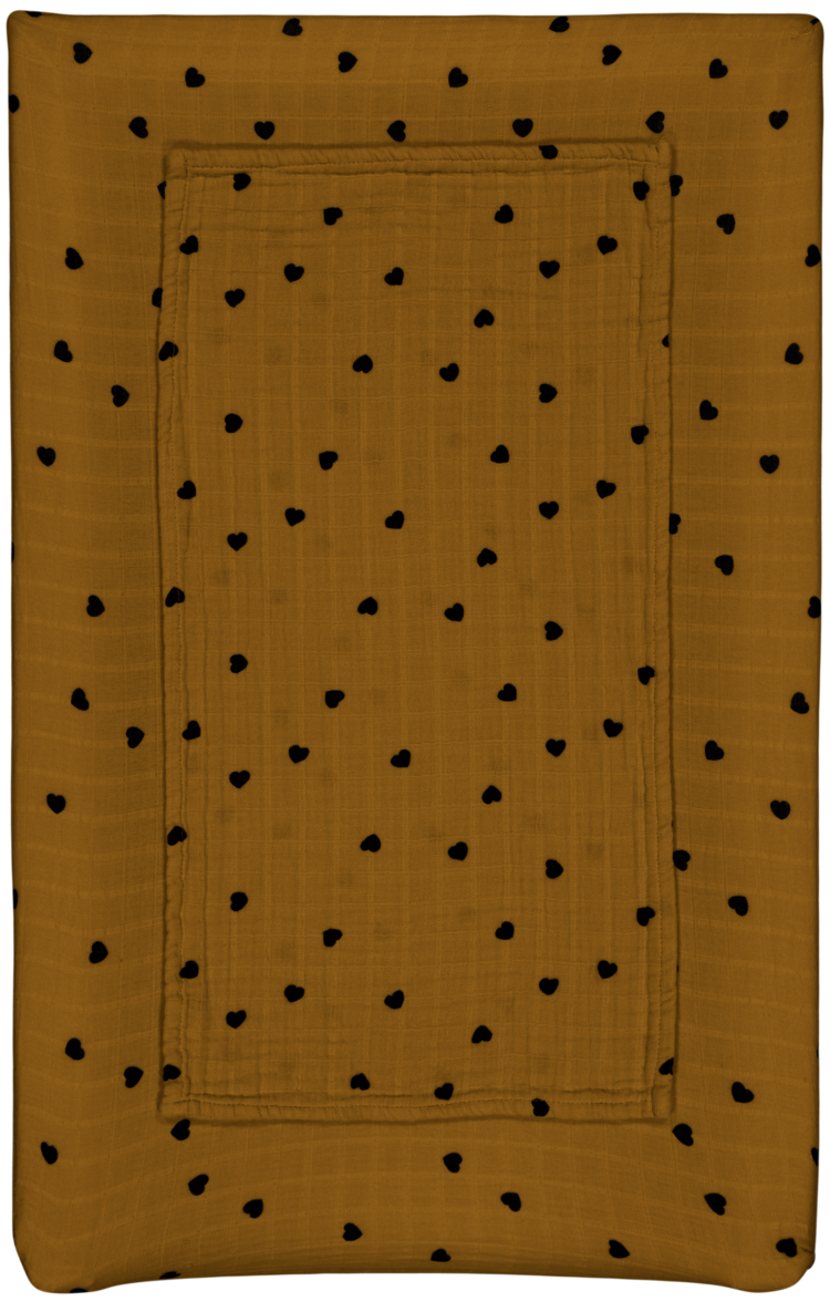 Rose in April Rose in April  | Aankleedkussenhoes hart okergeel + 2 swaddles