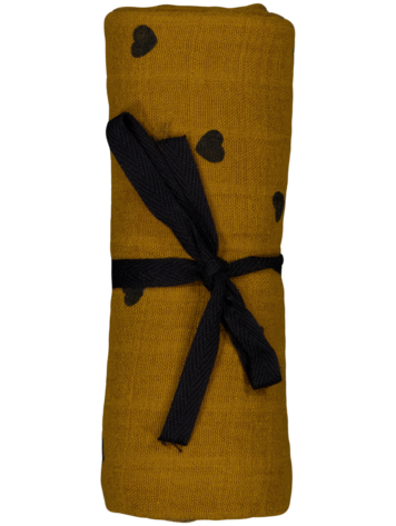 Rose in April Rose in April Muslin cloth heart ochre 70x70