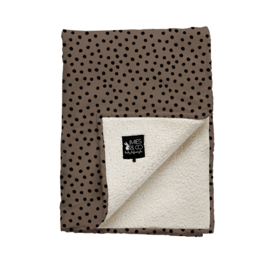 Mies & Co Mies & Co Crib blanket teddy dots dark brown baby 70x100
