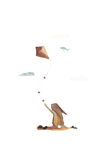 van Dijck Illustration Iris van Dijck 'Hansje Haas' (rabbit with kite)