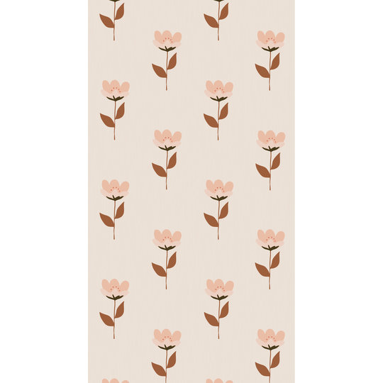Bibelotte Bibelotte Behang retro bloem roze
