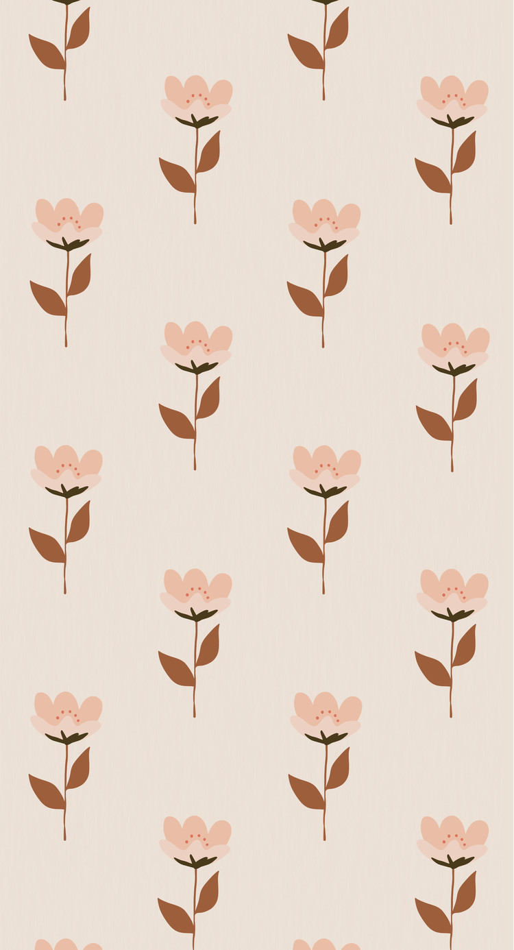 Bibelotte Bibelotte Behang retro bloem roze