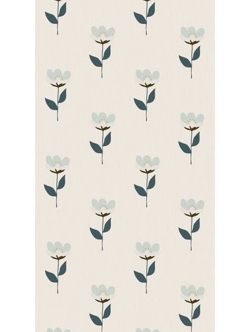 Bibelotte Bibelotte Wallpaper retro flower blue