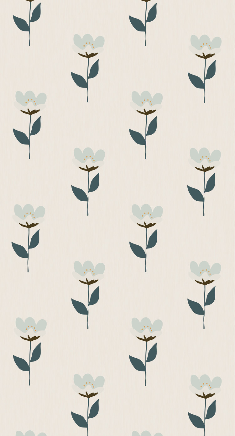 Bibelotte Bibelotte Wallpaper retro flower blue