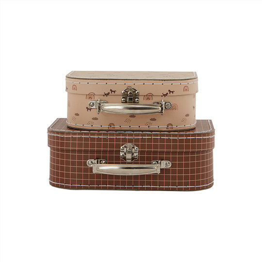 OYOY OYOY Mini suitcases set of 2 Rainbow and grid