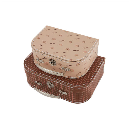 OYOY OYOY Mini suitcases set of 2 Rainbow and grid