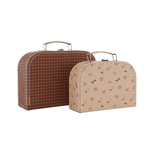 OYOY OYOY Mini suitcases set of 2 Rainbow and grid