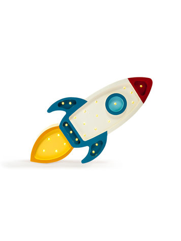 Little Lights Litlle Lights Lamp Space rocket white
