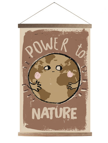 Studio Loco Studio Loco World canvas poster with wooden magnetic frame  (Power to Nature)
