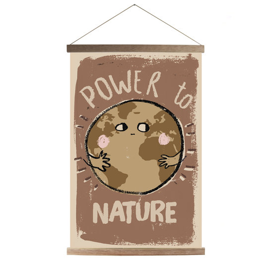 Studio Loco Studio Loco World canvas poster met houten magnetisch frame (Power to Nature)