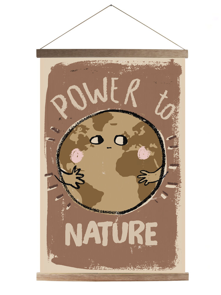 Studio Loco Studio Loco World canvas poster with wooden magnetic frame  (Power to Nature)