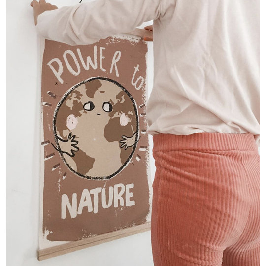 Studio Loco Studio Loco World canvas poster with wooden magnetic frame  (Power to Nature)