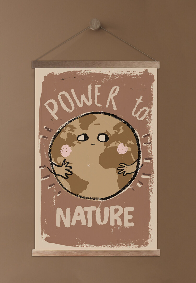 Studio Loco Studio Loco World canvas poster with wooden magnetic frame  (Power to Nature)