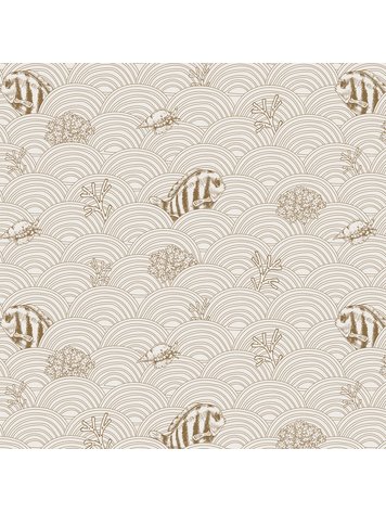 Little Amour Little Amour Behang Fishy waves brown