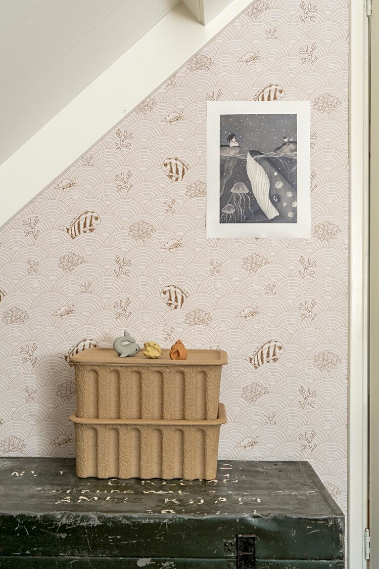 Little Amour Little Amour Behang Fishy waves brown